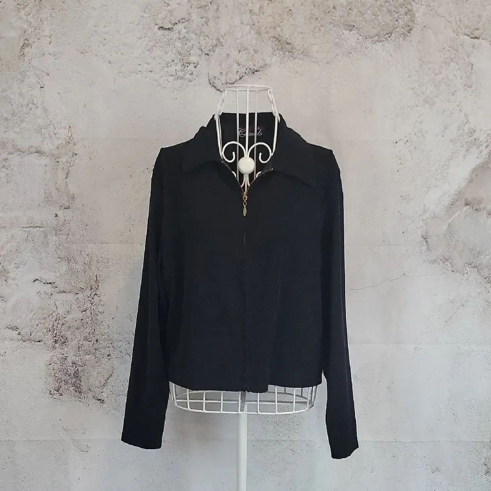 J.G Hook Casuals Black Front Zip Blazer Jacket Womens Size M